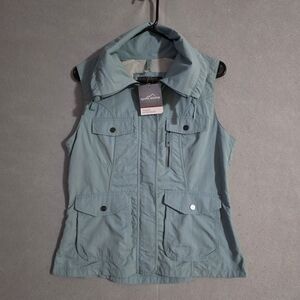 NWT Eddie Bauer Womens Powder Blue Full Zip Travex Vest Size Medium